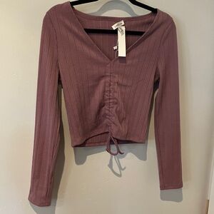 Elegant Plum V-Neck Blouse